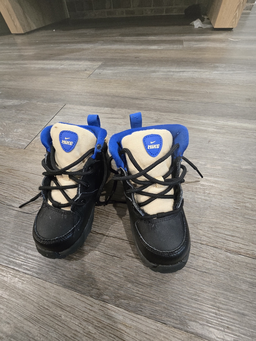 Nike Kids Black, Blue & Cream High-Top Sneakers